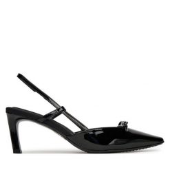 Sandały DKNY. Czarne sandały damskie DKNY, bez wzorów, bez obcasa, na szpilce, bez zapięcia. Za 309.99 zł.
