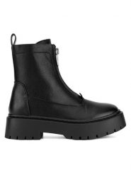 DeeZee Botki HY13123-35 Czarny. Czarne botki damskie DeeZee, bez wzorów, z materiału, bez obcasa, na płaskiej podeszwie, bez zapięcia. Za 199.99 zł.