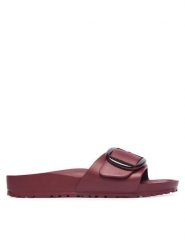 Birkenstock Klapki Madrid Big Buckle 1033116 Bordowy. Czerwone klapki damskie Birkenstock, bez wzorów, z syntetyku, bez obcasa, bez zapięcia. Za 224.99 zł.