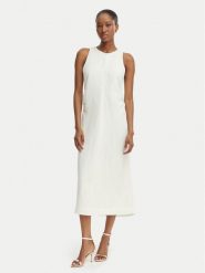 BOSS Sukienka letnia C_Delinna 50559243 Écru Regular Fit. Białe sukienki damskie Boss, na lato, bez wzorów, z wiskozy, bez kołnierzyka, bez ramiączek. Za 899.99 zł.