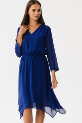 Elegancka zwiewna sukienka szyfonowa wizytowa chaber. Sukienki damskie Stylove, na randkę, xl, bez wzorów, z szyfonu, eleganckie, bez kołnierzyka, bez ramiączek, oversize. Za 379.00 zł.