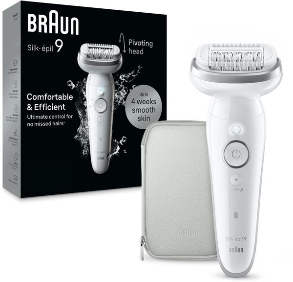 Braun Silk-épil 9 9-011, Silver, White, 40 tweezers, MicroGrip, 0.5 mm, Battery, Built-in battery. Depilatory BRAUN. Za 462.06 zł.