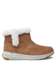 Skechers Botki On-the-GO Stellar 144775 Brązowy. Brązowe botki damskie Skechers, bez wzorów, ze skóry, bez obcasa, na płaskiej podeszwie, bez zapięcia. Za 369.99 zł.