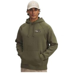 Bluza Męska Under Armour Z Kapturem Khaki Rival Fleece Hbr Logo HD. Zielone bluzy męskie Under Armour, m, bez wzorów, sportowe, bez ramiączek, z kapturem. Za 159.99 zł.