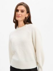 JOOP! Sweter z domieszką wełny Kobiety Syntetyczny biały, 36. Białe swetry nierozpinane damskie JOOP!, bez wzorów, z syntetyku, bez kołnierzyka, bez ramiączek. Za 729.95 zł.