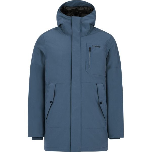 Kurtka narciarska Protest Hemley. Niebieskie kurtki sportowe męskie Protest, bez wzorów, z puchu, bez kaptura, narciarskie. W wyprzedaży za 598.00 zł.
