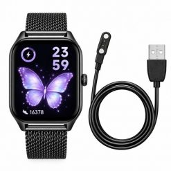 Smartwatch Rubicon Zegarek SMARTWATCH Rubicon F03-czarny mesh. Czarne zegarki smartwatch Rubicon, bez wzorów, z meshu. Za 229.00 zł.