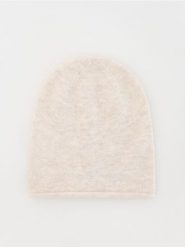 Czapka z dodatkiem wełny - kremowy. Białe czapki damskie Reserved, bez wzorów, z wełny. W wyprzedaży za 32.99 zł.
