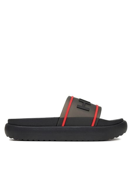 Hunter Klapki HU88895 Czarny. Czarne klapki damskie Hunter, bez wzorów, z syntetyku, bez obcasa, bez zapięcia. Za 139.99 zł.