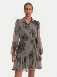 Morgan Sukienka koszulowa 261-ROUTY.F Czarny Regular Fit. Czarne sukienki damskie Morgan, bez wzorów, z syntetyku, bez kołnierzyka, bez ramiączek, koszulowe. Za 429.99 zł.