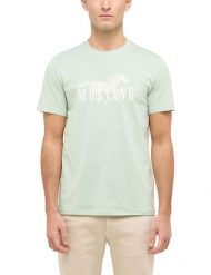 Męski T-Shirt Mustang Style Austin Frosty Green 1016492 6180. Zielone t-shirty męskie Mustang, m, bez wzorów, bez kołnierzyka, bez ramiączek. Za 79.99 zł.
