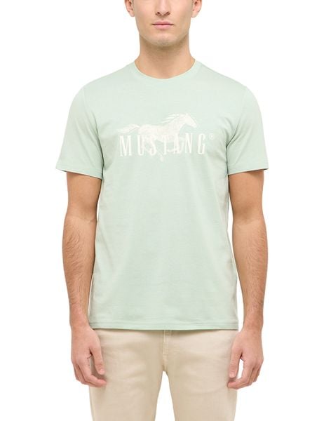 Męski T-Shirt Mustang Style Austin Frosty Green 1016492 6180. Zielone t-shirty męskie Mustang, m, bez wzorów, bez kołnierzyka, bez ramiączek. Za 79.99 zł.
