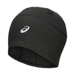 Czapka do biegania Asics Winter. Czarne czapki damskie Asics, bez wzorów, z materiału, sportowe. Za 88.99 zł.