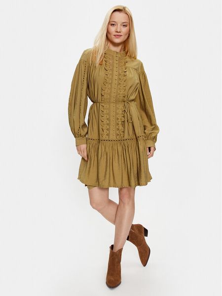 Bruuns Bazaar Sukienka codzienna Karla BBW3388 Zielony Regular Fit. Zielone sukienki damskie Bruuns Bazaar, na co dzień, bez wzorów, z wiskozy, bez kołnierzyka, bez ramiączek, proste. Za 439.99 zł.