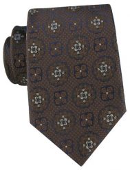 Ciemnobrązowy Krawat w Duże Grochy - Chattier. Krawaty i muchy Chattier, bez wzorów, z tkaniny, eleganckie. Za 55.00 zł.
