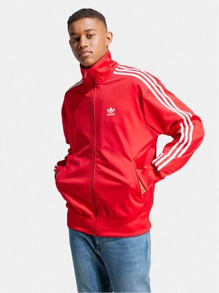 Adidas Bluza adicolor Classics IJ7060 Czerwony Loose Fit. Czerwone bluzy męskie Adidas, l, bez wzorów, z syntetyku, bez ramiączek, bez kaptura. Za 199.99 zł.