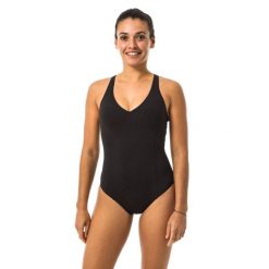 Strój jednoczęściowy pływacki damski Nabaiji Pearl. Niebieskie stroje kąpielowe damskie NABAIJI, xs, bez wzorów, z materiału. Za 129.99 zł.