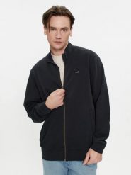 WRANGLER FUNNEL NECK ZIP MĘSKA BLUZA ROZPINANA BLACK 112350548 W6J3011936. Czarne płaszcze męskie Wrangler, m, bez wzorów, bez kołnierzyka, bez kaptura. Za 149.99 zł.
