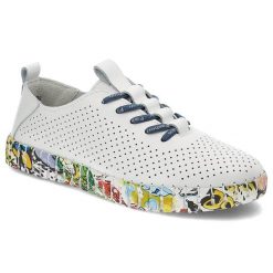 Białe Półbuty Artiker Wygodne Sneakersy Damskie. Białe półbuty damskie Artiker, bez wzorów, ze skóry, bez obcasa, bez zapięcia. Za 169.99 zł.
