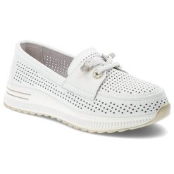 Półbuty damskie Artiker, cholewka ze skóry naturalnej ażurowe na płaskiej podeszwie, białe, 58C0484. Białe półbuty damskie Artiker, w ażurowe wzory, ze skóry, bez obcasa, na płaskiej podeszwie, bez zapięcia. Za 199.00 zł.