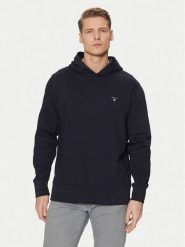 Gant Bluza Original Shield 2014016 Granatowy Regular Fit. Niebieskie bluzy męskie GANT, m, bez wzorów, z bawełny, bez ramiączek, bez kaptura. Za 279.99 zł.