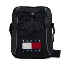 Saszetka Tommy Jeans. Czarne torby na ramię męskie Tommy Jeans, z jeansu, małe. Za 289.99 zł.
