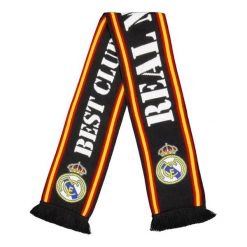 21St Dwustronny Szalik Z Dzianiny. Czarne szaliki męskie REAL MADRID, bez wzorów, z dzianiny. Za 239.99 zł.