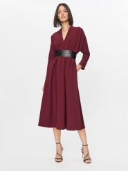 Imperial Sukienka codzienna AAFZGEU Bordowy Regular Fit. Czerwone sukienki damskie Imperial, na co dzień, xs, bez wzorów, z syntetyku, bez kołnierzyka, bez ramiączek, proste. Za 449.99 zł.