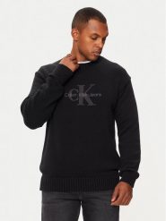 Calvin Klein Jeans Sweter Chenille Mnologo J30J326887 Czarny Regular Fit. Czarne swetry męskie Calvin Klein Jeans, m, bez wzorów, z jeansu, bez kołnierzyka, bez ramiączek. Za 299.99 zł.