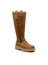 Lasocki Kozaki WI23-BULGY-06 Brązowy. Brązowe kozaki damskie Lasocki, bez wzorów, ze skóry, bez obcasa, na płaskiej podeszwie, bez zapięcia. Za 349.99 zł.