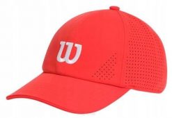 Czapka tenisowa Wilson Active Perforated Cap. Czerwone czapki damskie Wilson, bez wzorów, z materiału, eleganckie. Za 145.00 zł.