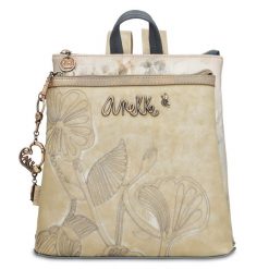 Beżowy Elegancki Damski Plecak Anekke. Brązowe plecaki damskie Anekke, z aplikacjami, eleganckie. Za 399.00 zł.