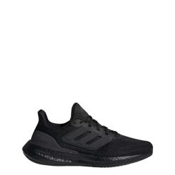 Buty Pureboost 23. Czarne buty sportowe męskie Adidas, bez wzorów, z materiału, bez zapięcia, do biegania. Za 499.99 zł.