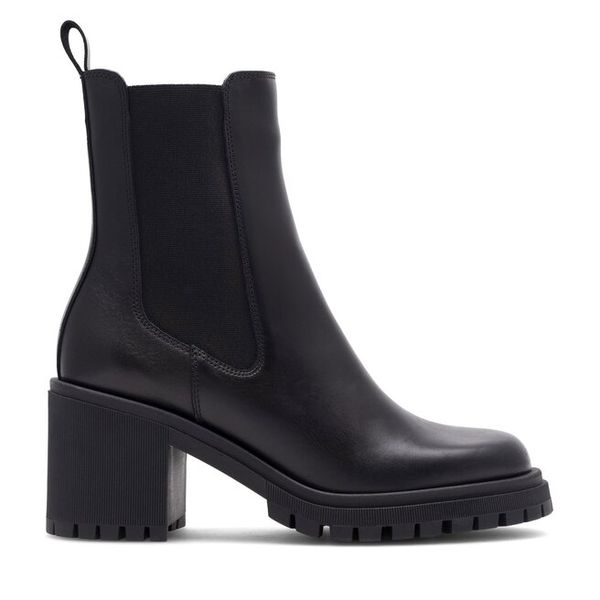 Botki Badura. Czarne botki damskie Badura, bez wzorów, bez obcasa, na słupku, bez zapięcia. Za 239.99 zł.