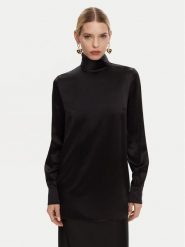 Dolce&Gabbana Bluzka F7AI0T FU1AU N0000 Czarny Regular Fit. Czarne bluzki damskie Dolce&Gabbana, bez wzorów, z jedwabiu, bez kołnierzyka, bez ramiączek. Za 5,619.00 zł.