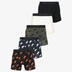 Bokserki Mężczyzna Swedemount Forest Boxer Shorts 5-Pack. Czarne bokserki męskie SWEDEMOUNT, bez wzorów, z tkaniny. W wyprzedaży za 152.99 zł.