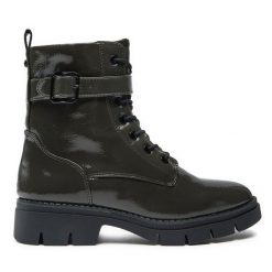Botki Tamaris. Brązowe botki damskie Tamaris, bez wzorów, bez obcasa, na płaskiej podeszwie, bez zapięcia. Za 329.99 zł.