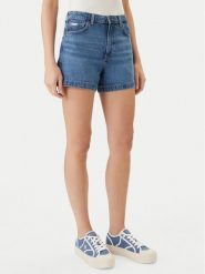 Guess Jeans Szorty jeansowe W5GD0S D5O13 Niebieski Regular Fit. Niebieskie szorty damskie Guess Jeans, z aplikacjami, z bawełny. Za 299.99 zł.