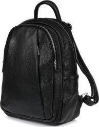 Vera Pelle Czarny Włoski Plecak Skórzany A4 damski dużo kieszeni C79 NoSize. Czarne plecaki damskie Vera Pelle, bez wzorów. Za 319.99 zł.