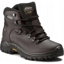 Buty trekkingowe dla mężczyzn Grisport. Brązowe buty zimowe męskie Grisport, bez wzorów, bez obcasa, bez zapięcia. Za 449.99 zł.