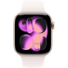 Zegarek Apple Watch Series 11 GPS 42mm Rose Gold Aluminium z Blush Sport Band - S/M. Czerwone zegarki smartwatch Apple, bez wzorów. Za 1,972.99 zł.