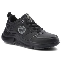 Czarne Sneakersy Big Star Damskie Sportowe Buty. Czarne obuwie sportowe damskie BIG STAR, na wiosnę, z aplikacjami, ze skóry ekologicznej, bez zapięcia. Za 139.00 zł.