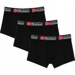 Bokserki dla mężczyzn Geographical Norway 3-pak. Czarne bokserki męskie Geographical Norway, bez wzorów, z bawełny. W wyprzedaży za 59.99 zł.