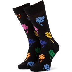 Skarpety Wysokie Unisex HAPPY SOCKS - BLU01-9000 Czarny Kolorowy. Czarne skarpetki damskie Happy Socks, bez wzorów, z bawełny. Za 39.90 zł.