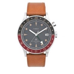 Zegarek Timex. Brązowe zegarki męskie Timex, bez wzorów. Za 579.99 zł.