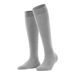 Podkolanówki damskie Falke Softmerino. Szare skarpetki damskie Falke, bez wzorów, z bawełny. Za 149.00 zł.