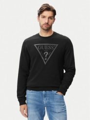 Guess Bluza M6YQ37 K4103 Czarny Slim Fit. Czarne bluzy męskie Guess, m, z aplikacjami, z bawełny, bez ramiączek, bez kaptura. Za 344.99 zł.