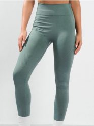 Legginsy sportowe z ozdobnymi przeszyciami - zielony. Zielone legginsy damskie Sinsay, l, bez wzorów. Za 39.99 zł.