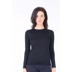 Bluza turystyczna damska Woolona Kona 100% Merino z długim rękawem. Czarne bluzy damskie WOOLONA, s, bez wzorów, z wełny, bez ramiączek, bez kaptura. W wyprzedaży za 261.00 zł.