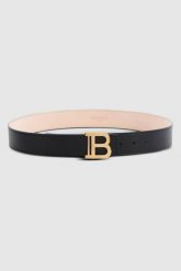 BALMAIN Pasek damski skórzany czarny 4cm B-Belt. Czarne paski damskie Balmain, bez wzorów, ze skóry. W wyprzedaży za 1,699.99 zł.